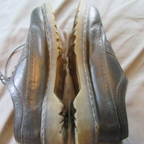 Mens Dr. Martens Black Leather Wingtip Brogue Oxford Shoes Sz 12